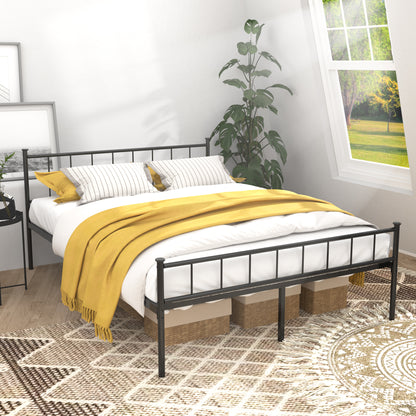 Queen Size Bed Frame, Headboard and Footboard,Structurally Stable, Under Bed Storage,No Box Spring Needed,Black image 1