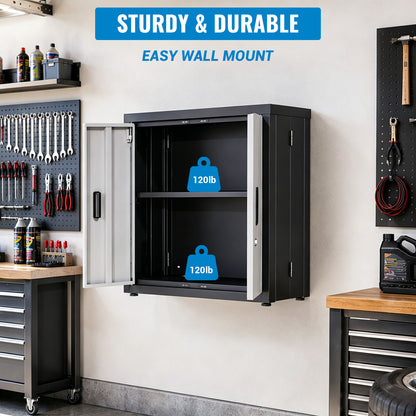 Metal Tool Garage Storage Cabinet with 2 Doors and lock image 8
