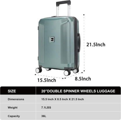 Hard Shell Luggage Set 20"+28", Expandable Design, PC Material Suitcase with TSA Lock, Quiet Spinner Wheels, Carry On & Checked Luggage 2 Piece Set image 8