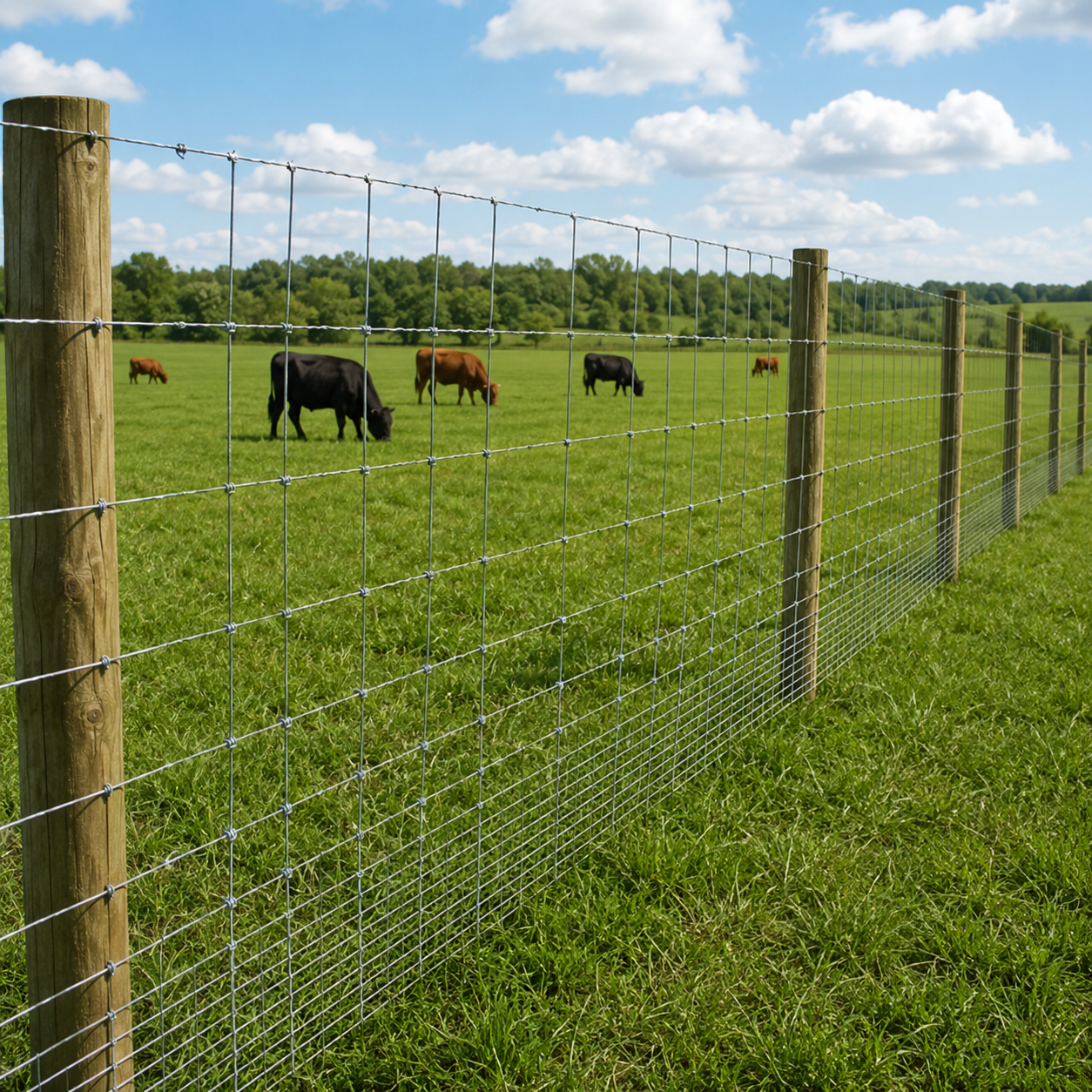 Cattle Fence 4 feet x 328 feet - Heavy-duty galvanized wire fence and wire mesh fence, suitable for pigs, goats, sheep, and deer; ideal goat fence, deer fence, livestock pen protection, and livestock image 12