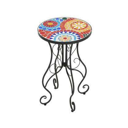 Outdoor Side Table,Colorful+Black image 3