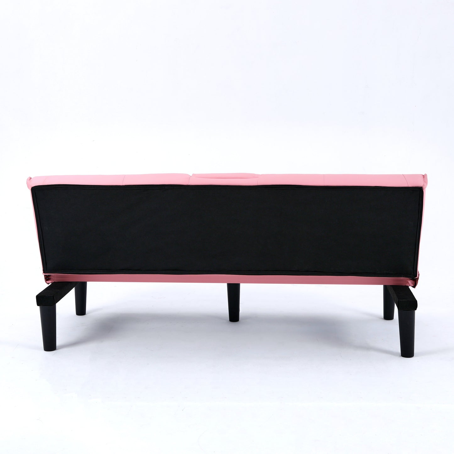 The 67-inch pink PVC multi-functional sofa bed, with a foldable and cup holder design, makes it extremely convenient to turn the living room into a guest room image 12