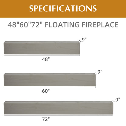 48'' Fireplace Mantel Fir Wood Wall-Mounted & Floating Shelf for Home Decor with Flat Surface image 5
