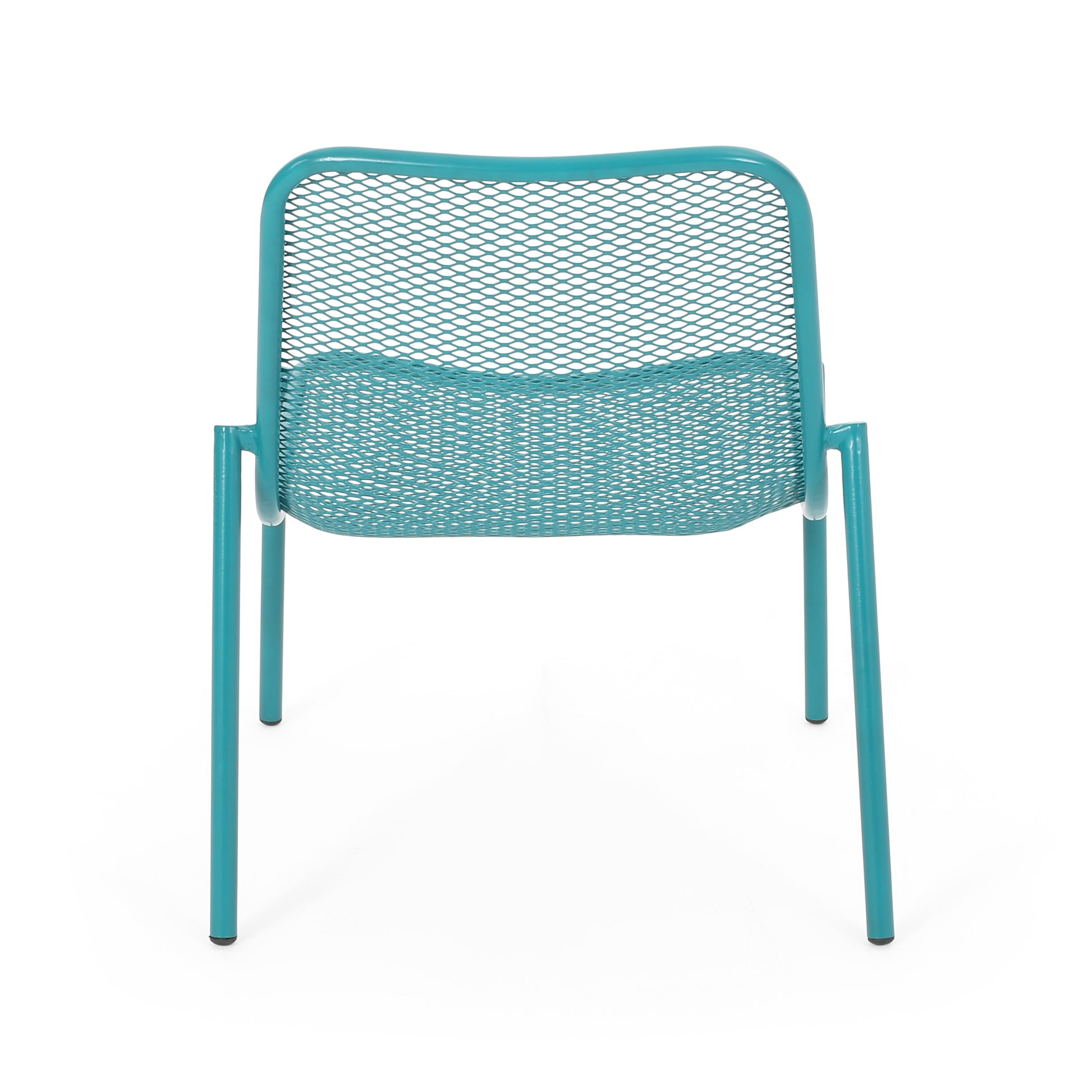 Kincaid Outdoor 3-Piece Conversation Set with IRON Frame - 2 Mesh Chairs & 1 Side Table, Matte Teal Finish image 10