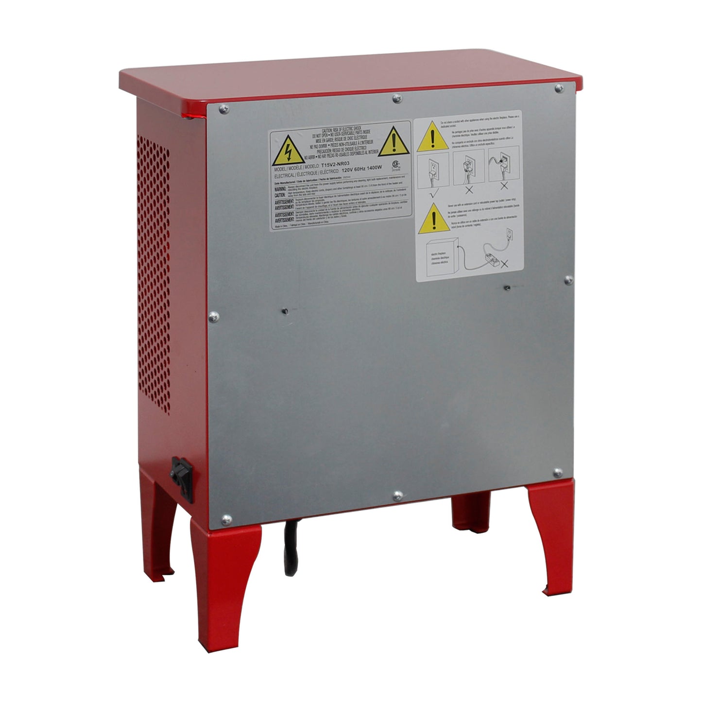18 inch Freestanding Electric Fireplace Stove heater with 3D Flame effect,Classic Red image 12