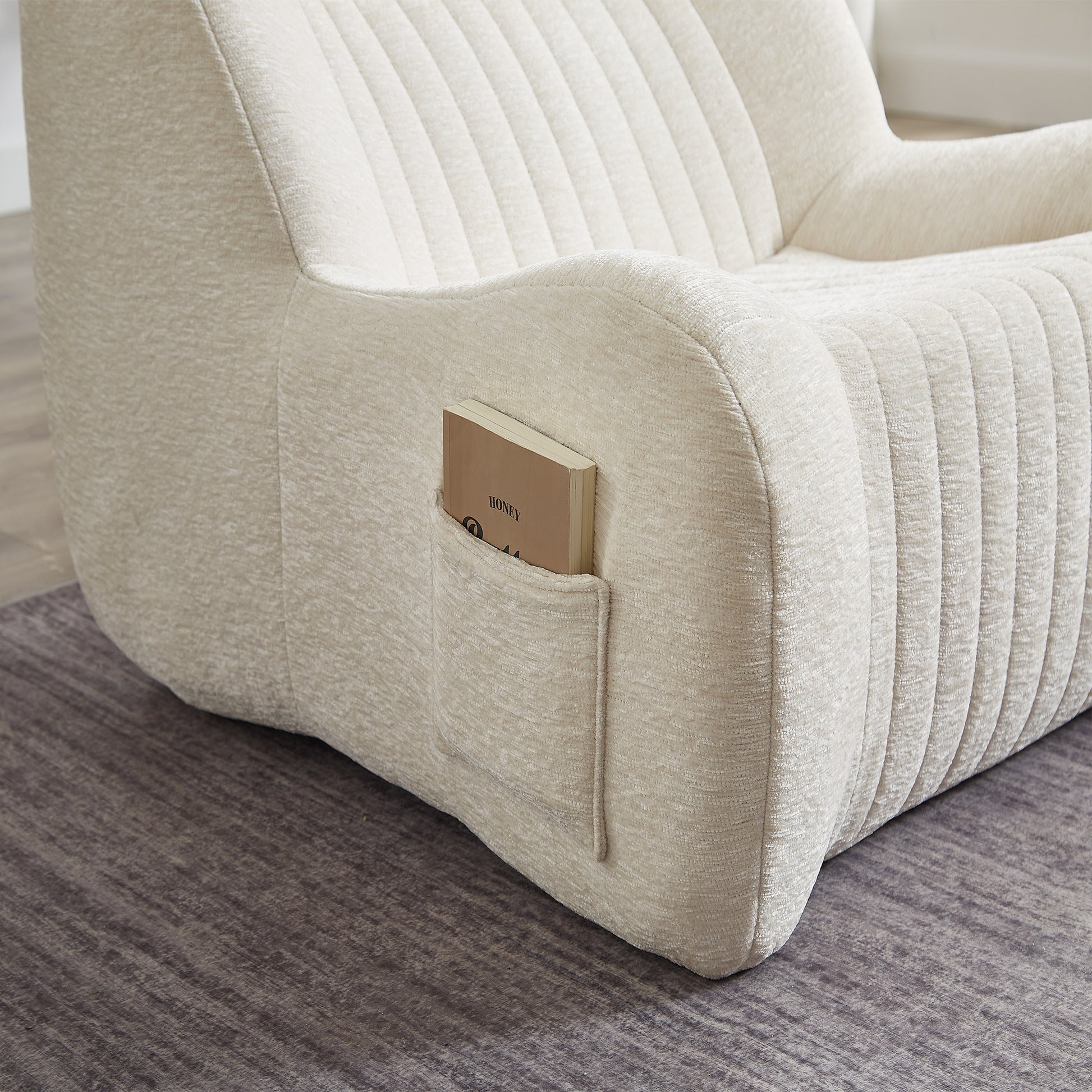 Bean Bag Chair for Adults with Armrests - Oversized Comfy Beanbag Lounge Lazy Floor Sofa Accent Chair for Living Room, Bedroom image 10
