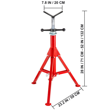 V Head Pipe Stand Adjustable Height 28-52 Inch, Pipe Jack Stands 2500 LB. Capacity,Folding Portable Pipe Stands 1/2 to 12 Inch Pipe Supporting,Steel Jack Stands image 4