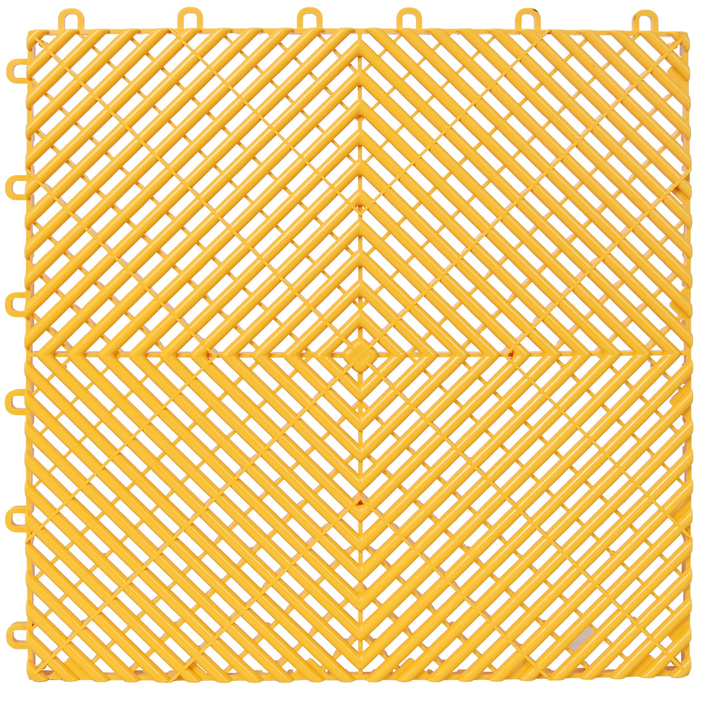 25pcs Plastic Garage Floor Mats,15.6"x15.6" Size,Non-Slip Interlocking Plastic Garage Floor Mat,Splicing Drainage Floor Tile and Shower Mat, for Garage, Garden, Kitchen & Outdoor, Yellow image 2