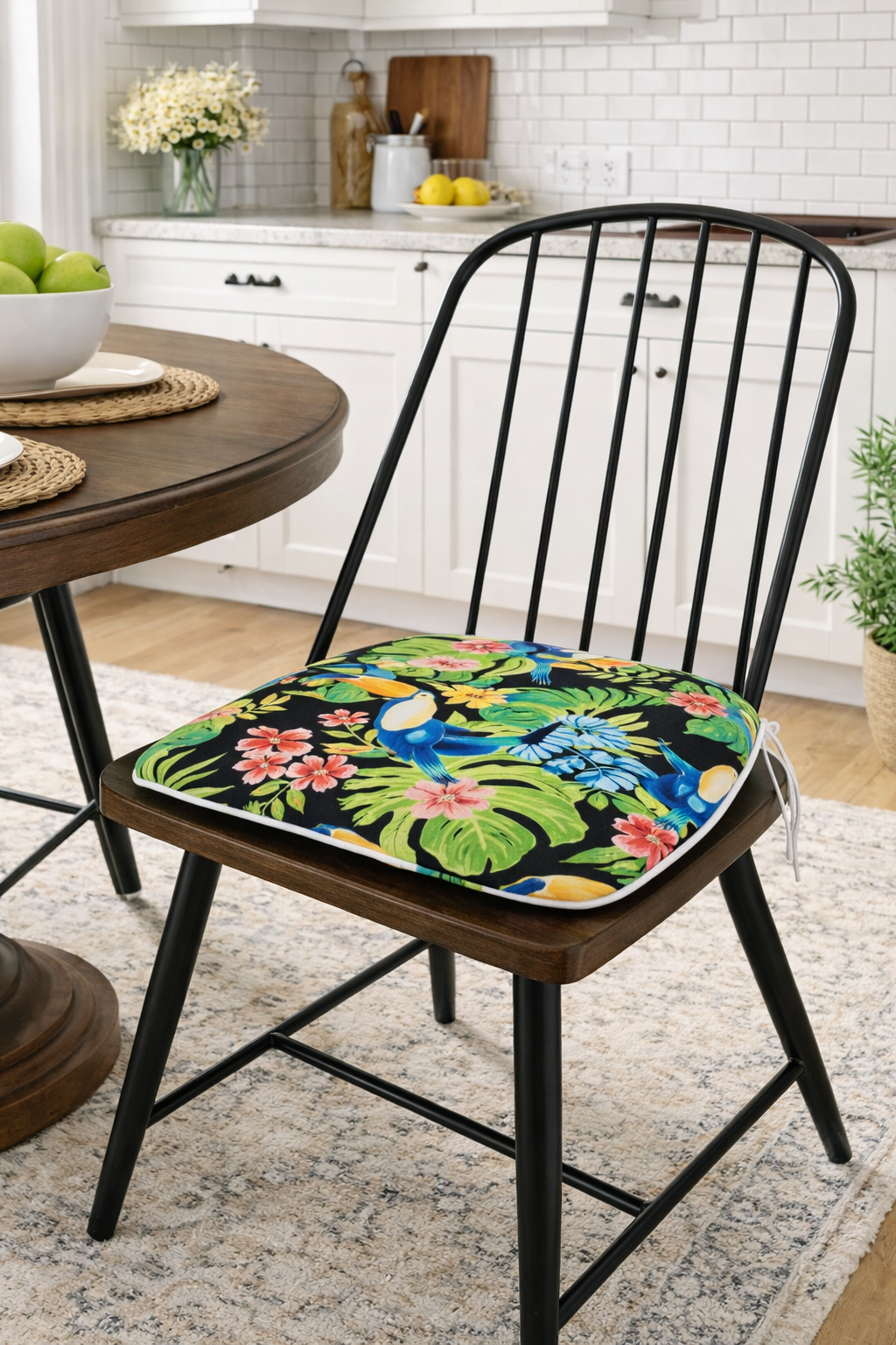SAME AS W419P464780 Outdoor Patio Chair Cushions, Water-Repellent U-Shape Thick Foam Seat Cushions with Ties17"x16"x2" All-WeatherCushions for Garden Patio & Dining Chairs Set of 4-Rich Forest Green image 5