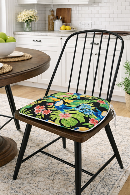 SAME AS W419P464780 Outdoor Patio Chair Cushions, Water-Repellent U-Shape Thick Foam Seat Cushions with Ties17"x16"x2" All-WeatherCushions for Garden Patio & Dining Chairs Set of 4-Rich Forest Green image 5