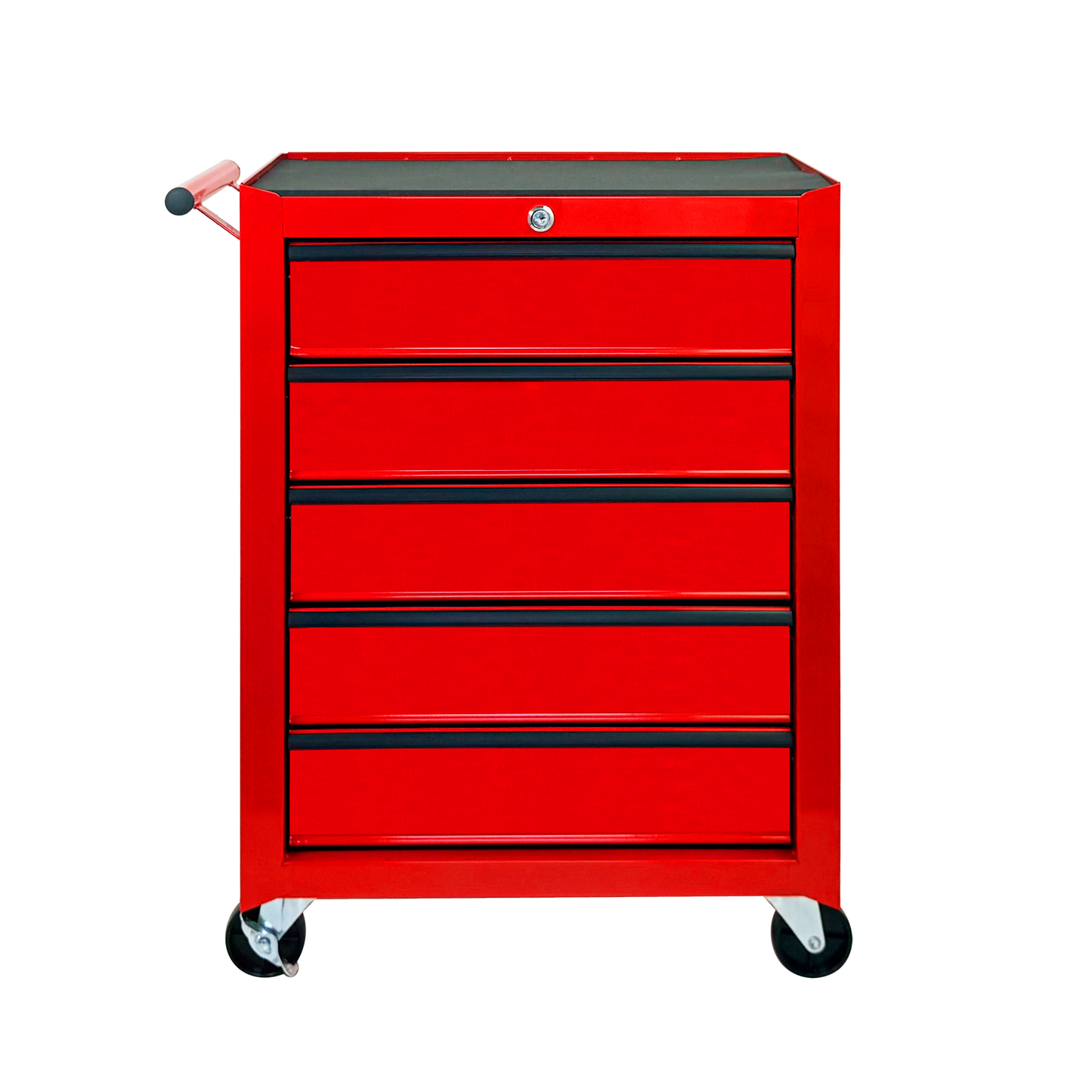 Rolling Metal Tool Chest with 5 Drawers, 20" 5-Drawer Tool Chest Cabinet with Ball Bearing Drawer Slides, Steel Tool Storage Box Organizer-RED image 1