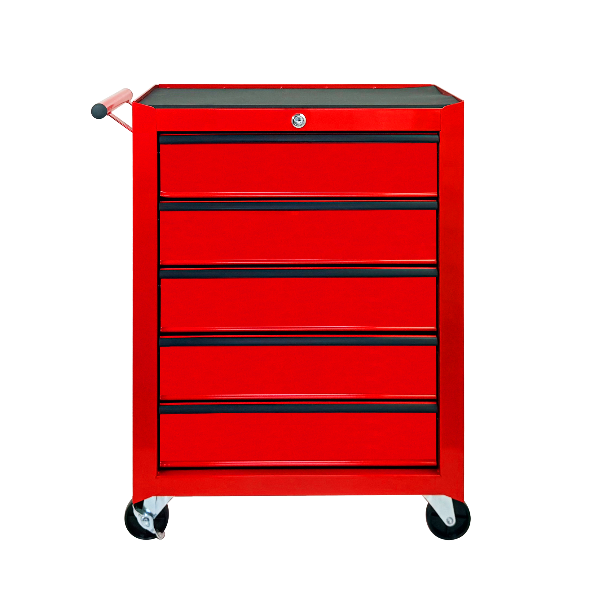 Rolling Metal Tool Chest with 5 Drawers, 20" 5-Drawer Tool Chest Cabinet with Ball Bearing Drawer Slides, Steel Tool Storage Box Organizer-RED image 1
