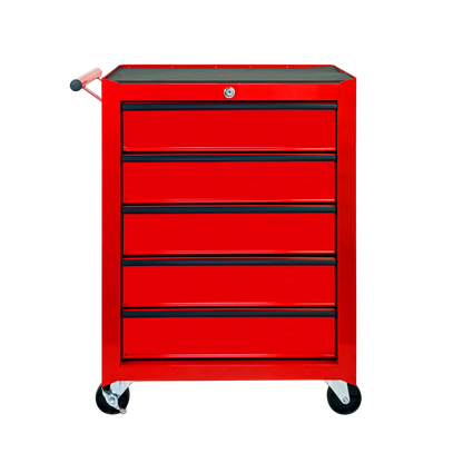 Rolling Metal Tool Chest with 5 Drawers, 20" 5-Drawer Tool Chest Cabinet with Ball Bearing Drawer Slides, Steel Tool Storage Box Organizer-RED image 1