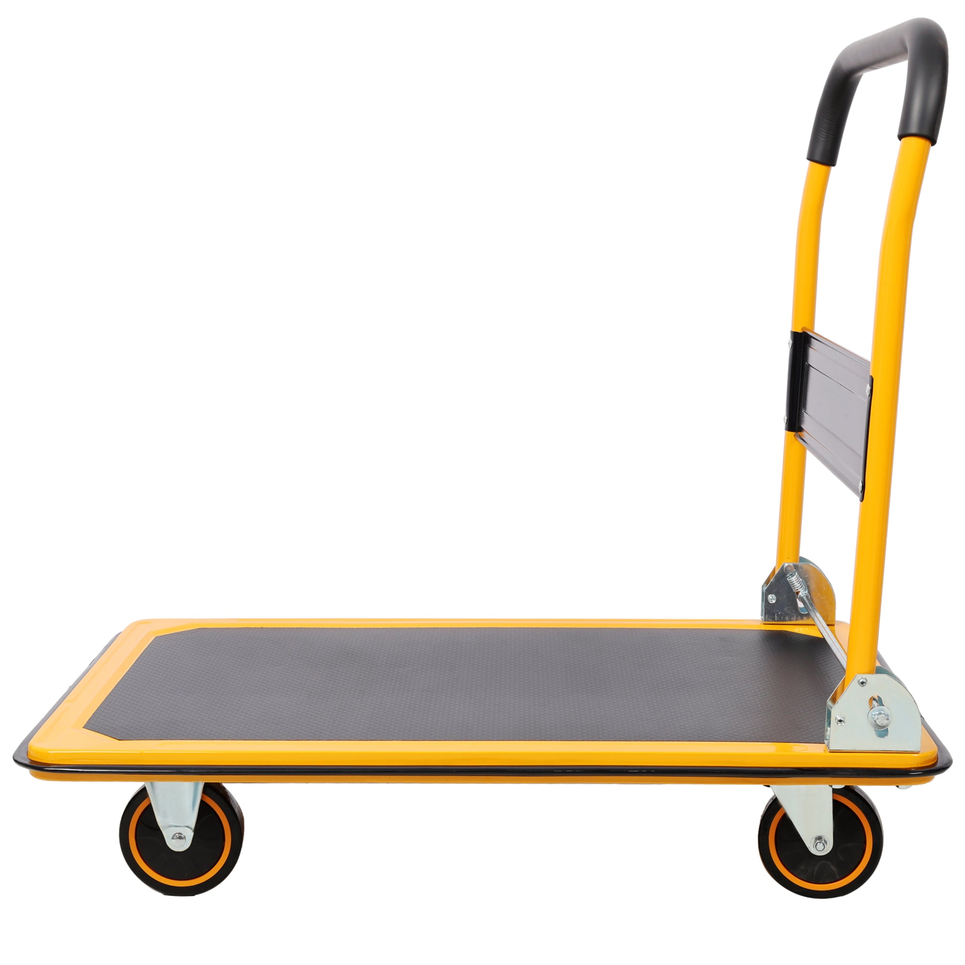 Foldable Platform Truck Push Dolly 330 lb. Weight Capacity Black and Yellow image 2