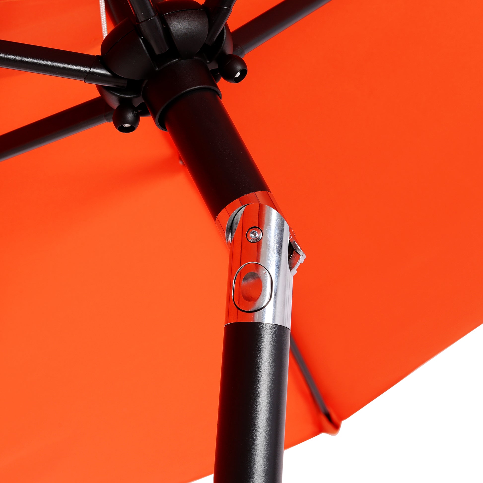 7.5 FT Patio Umbrella, Outdoor Market Yard Umbrella, Sun Shade Umbrella with Push Button Tilt and Crank Mechanism for Garden, Deck, Pool and Backyard, Not Include Umbrella Base, Orange image 11
