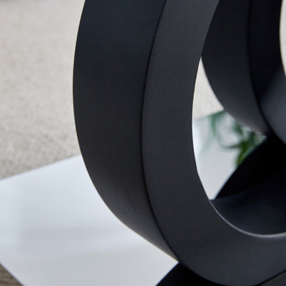 Modern Style Glass Top MDF Coffee Table with Black Base, Suitable for Living Rooms and Lounge Areas, with Product Dimensions of 47.2*25.6*17.8Inches. image 11