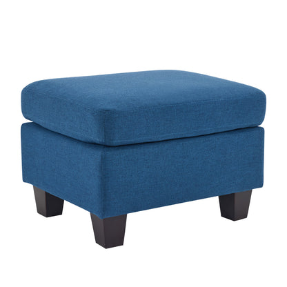 Upholstered Ottoman, Navy Blue image 4