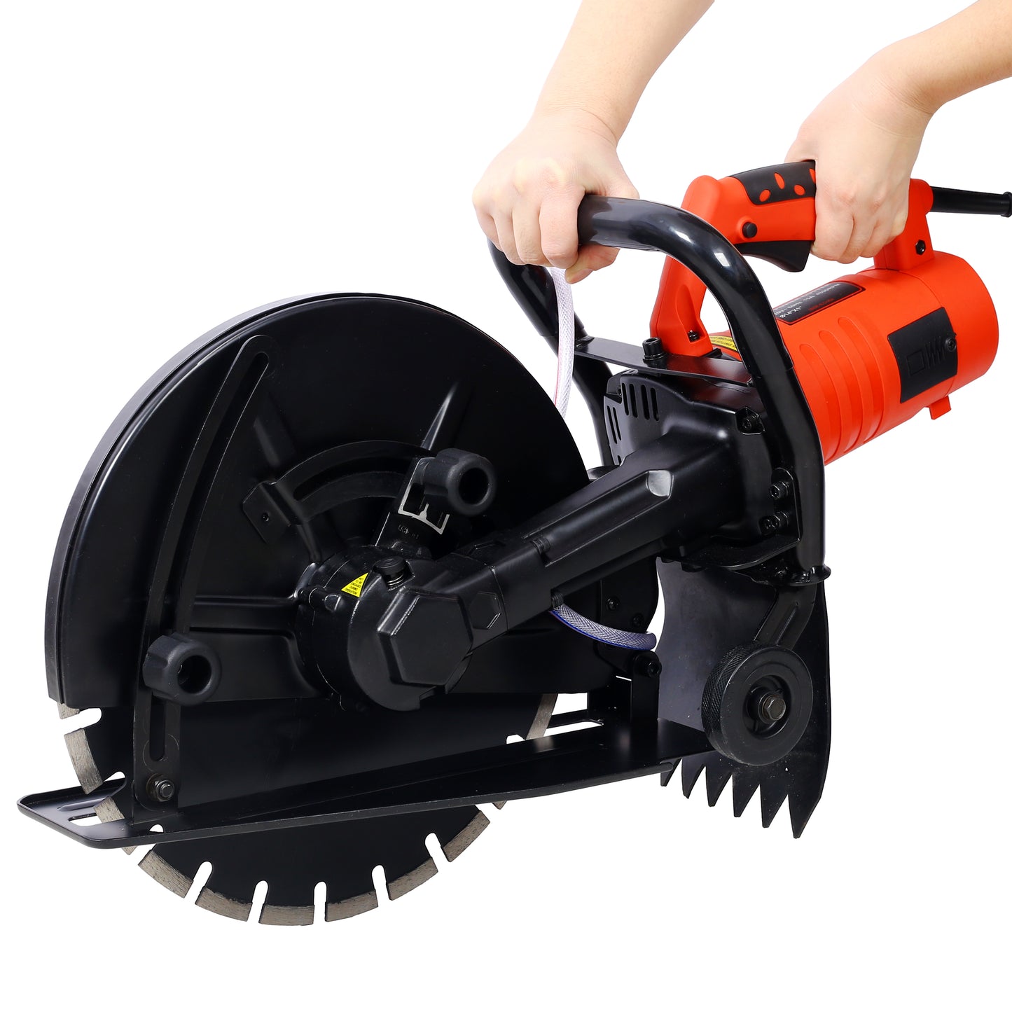 Electric 14" Cut Off Saw Wet/Dry Concrete Saw Cutter Guide Roller with Water Line Attachment image 10