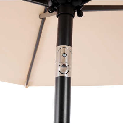 7.5 FT Patio Umbrella, Outdoor Market Yard Umbrella, Sun Shade Umbrella with Push Button Tilt and Crank Mechanism for Garden, Deck, Pool and Backyard, Not Include Umbrella Base, Beige image 11