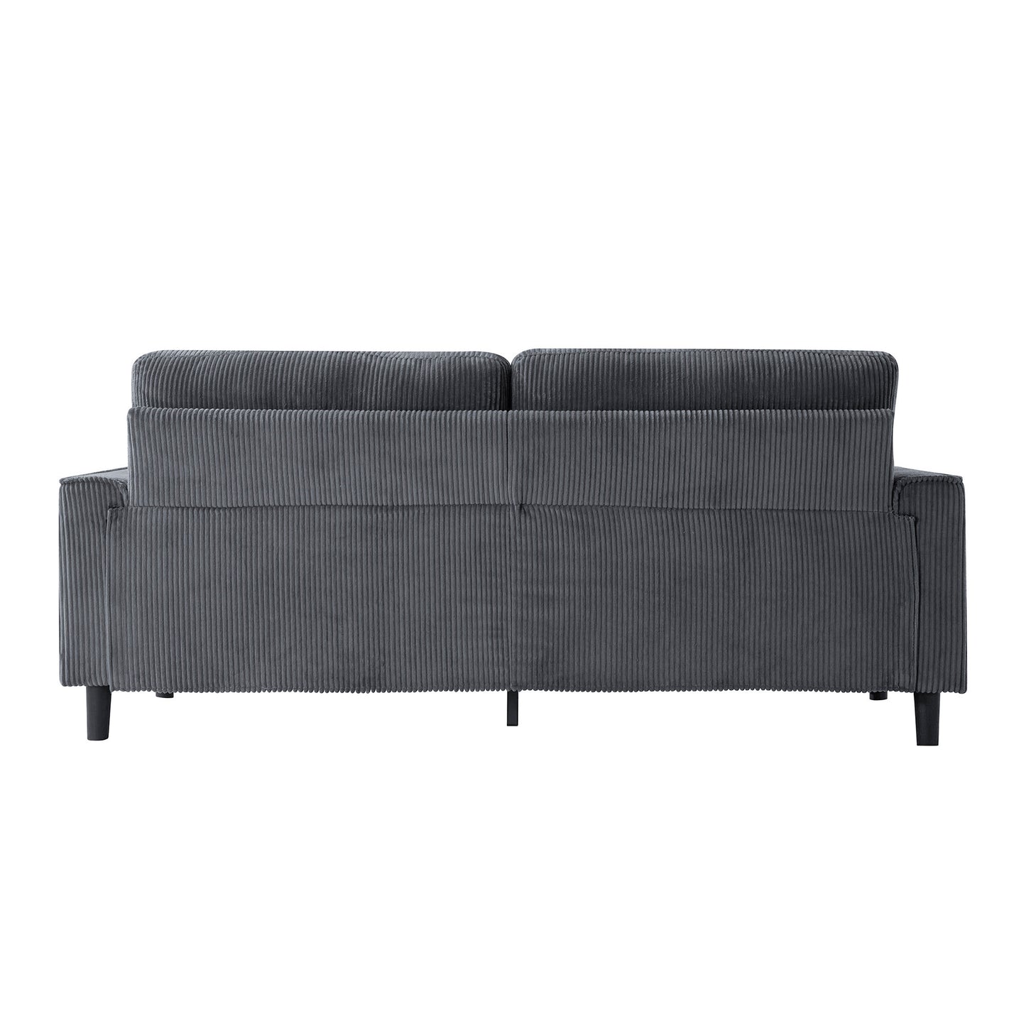 81.8"Corduroy Loveseat Sofa, 2-Seater Couch with Sturdy Iron & Wood Frame, Comfy Upholstered Sofa with Square Armrests for Living Room, Apartment image 7