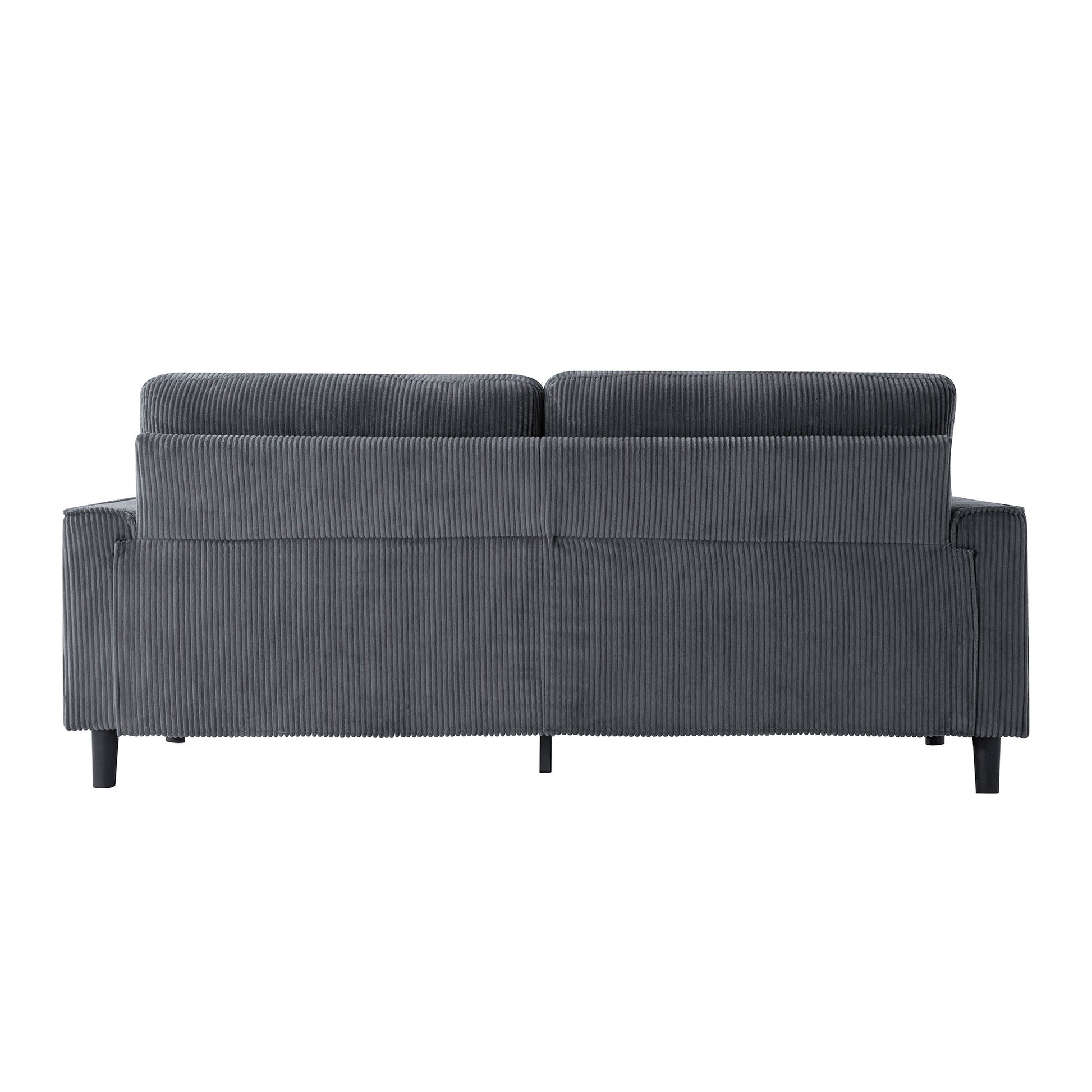 81.8"Corduroy Loveseat Sofa, 2-Seater Couch with Sturdy Iron & Wood Frame, Comfy Upholstered Sofa with Square Armrests for Living Room, Apartment image 7