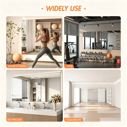 Home Gym Workout Mirror 72" L x 36" W-1pc Large Full Length Mounted Full Body Frameless Mirror for Workout, Yoga, Garage, Bedroom, Dance image 2