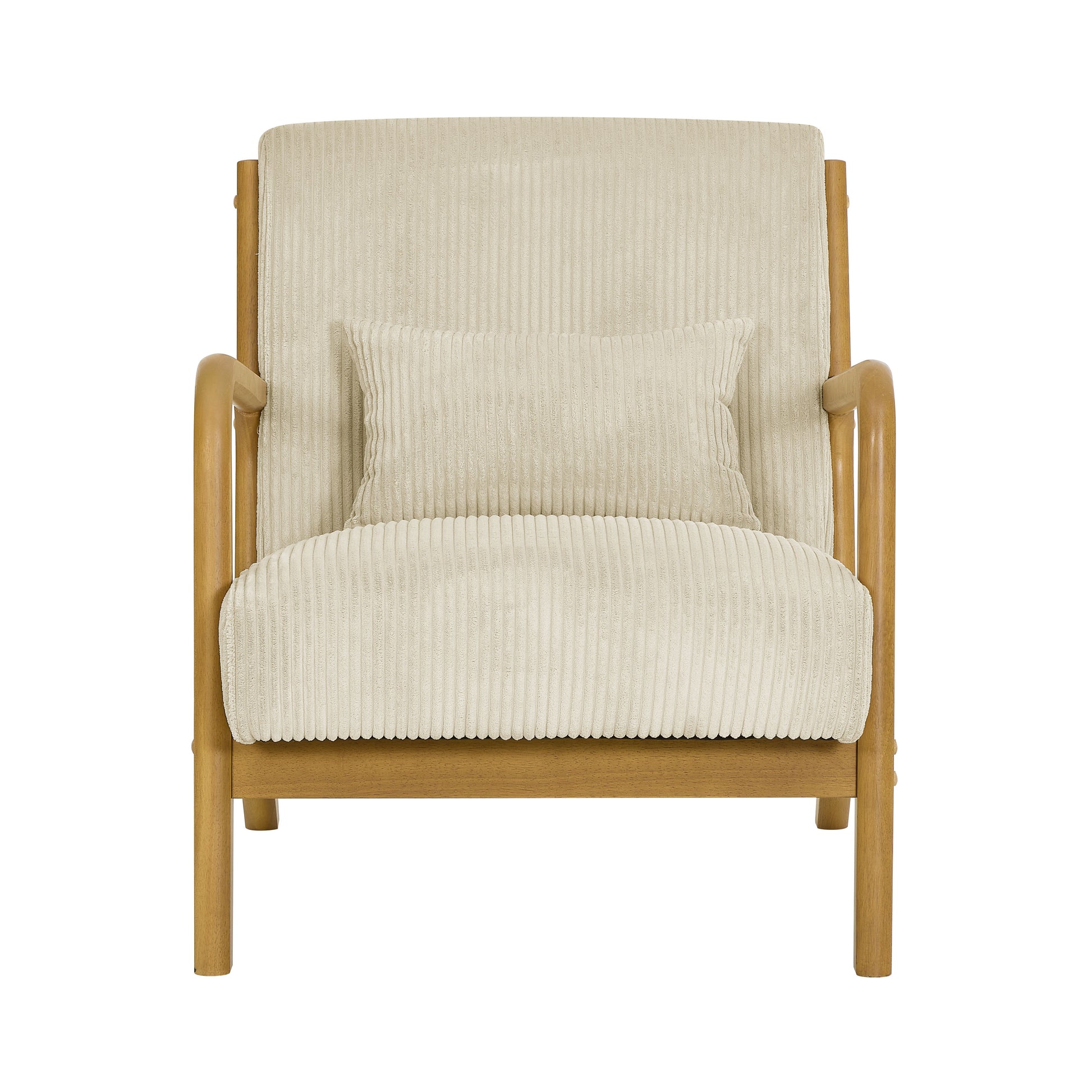Corduroy Upholstered Wooden Armchair image 3