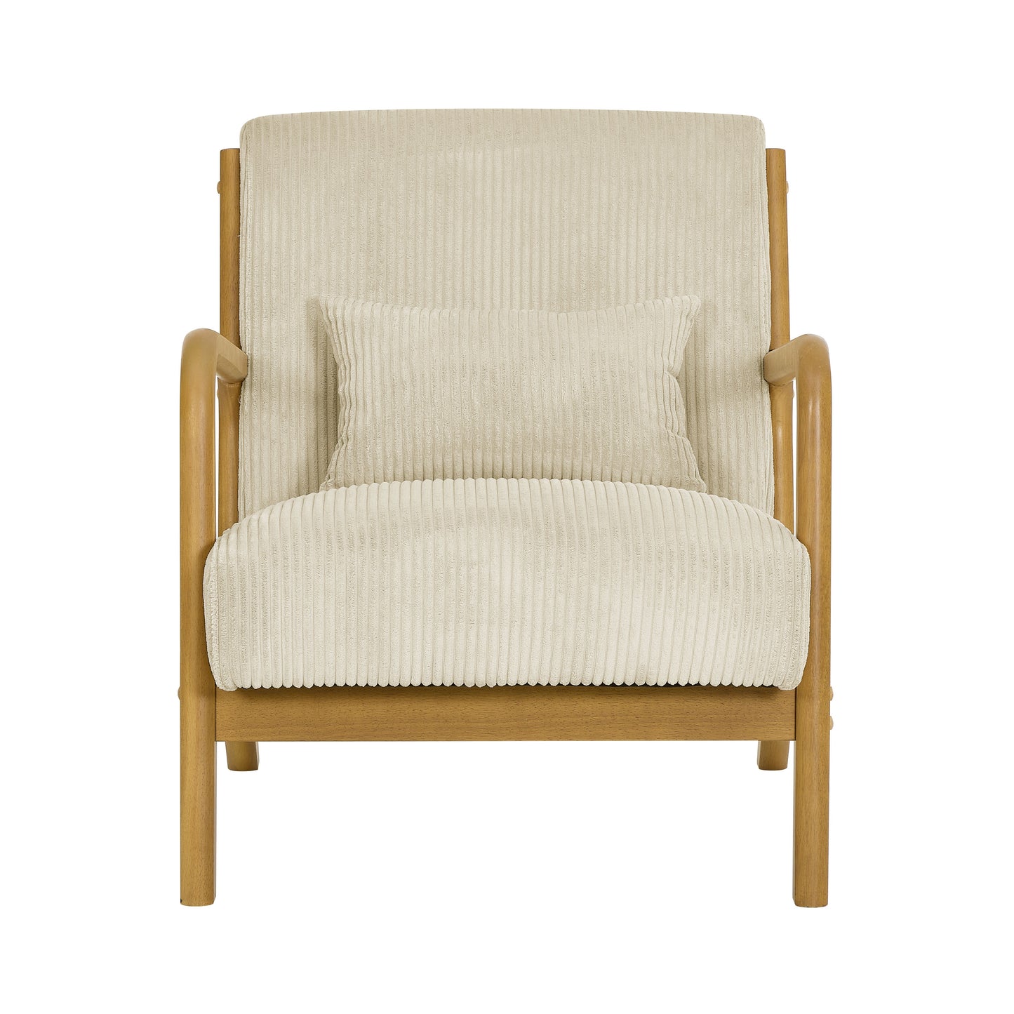 Corduroy Upholstered Wooden Armchair image 3