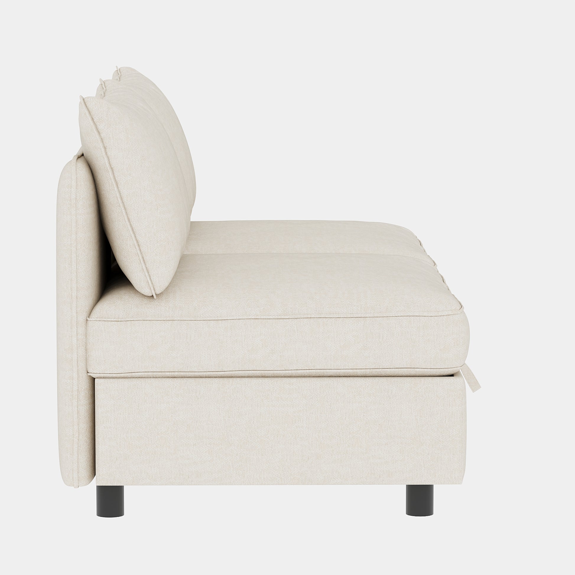 Armless Seat for Modular Sectional Sofa, Convertible Sofa Seat With Storage, Sleeper Sectional Sofa Set, Fabric Flexible Modular Combinations for Living Room(2PCS) image 2