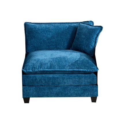 Cloud Sofa one Seat (Armrests are not included), Modern Sectional Couch, for Living Room Bedroom and Apartment, Comfy Double Layer Upholstered Seat Cushion, Breathable Chenille Fabric, Blue image 1