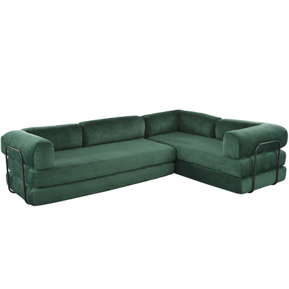 U_Style L-Shaped Modular Sofa Bed in Corduroy Fabric, Ideal for Living Rooms and Apartments(old sku:WY000463AAC) image 7
