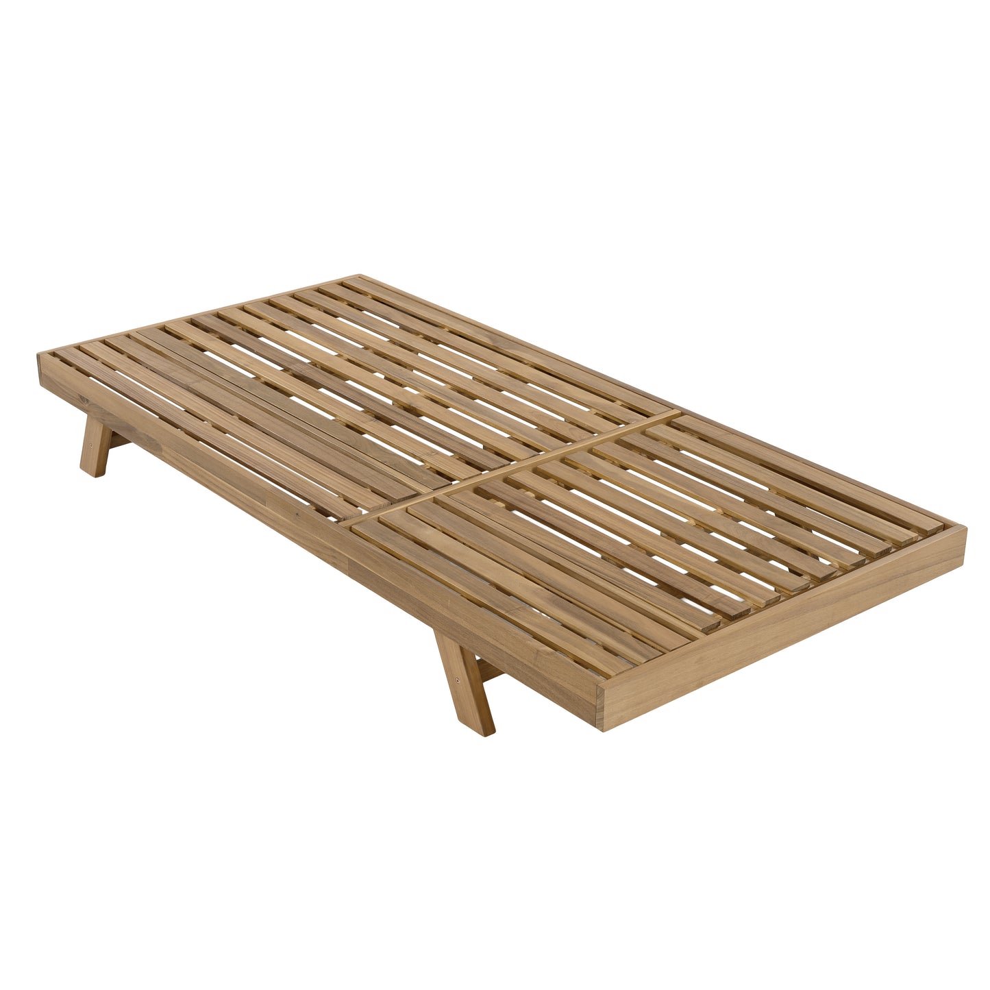 2/3 Foldable Acacia Wood Lounge Chair With Adjustable Backrest & Flat Storage Surface, light brown Finish Uncushioned, For Backyard Pool Garden Patio image 7