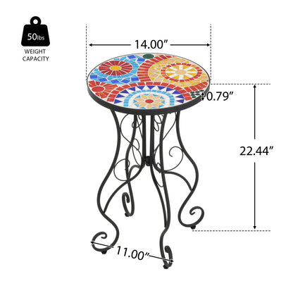 Outdoor Side Table,Colorful+Black image 2