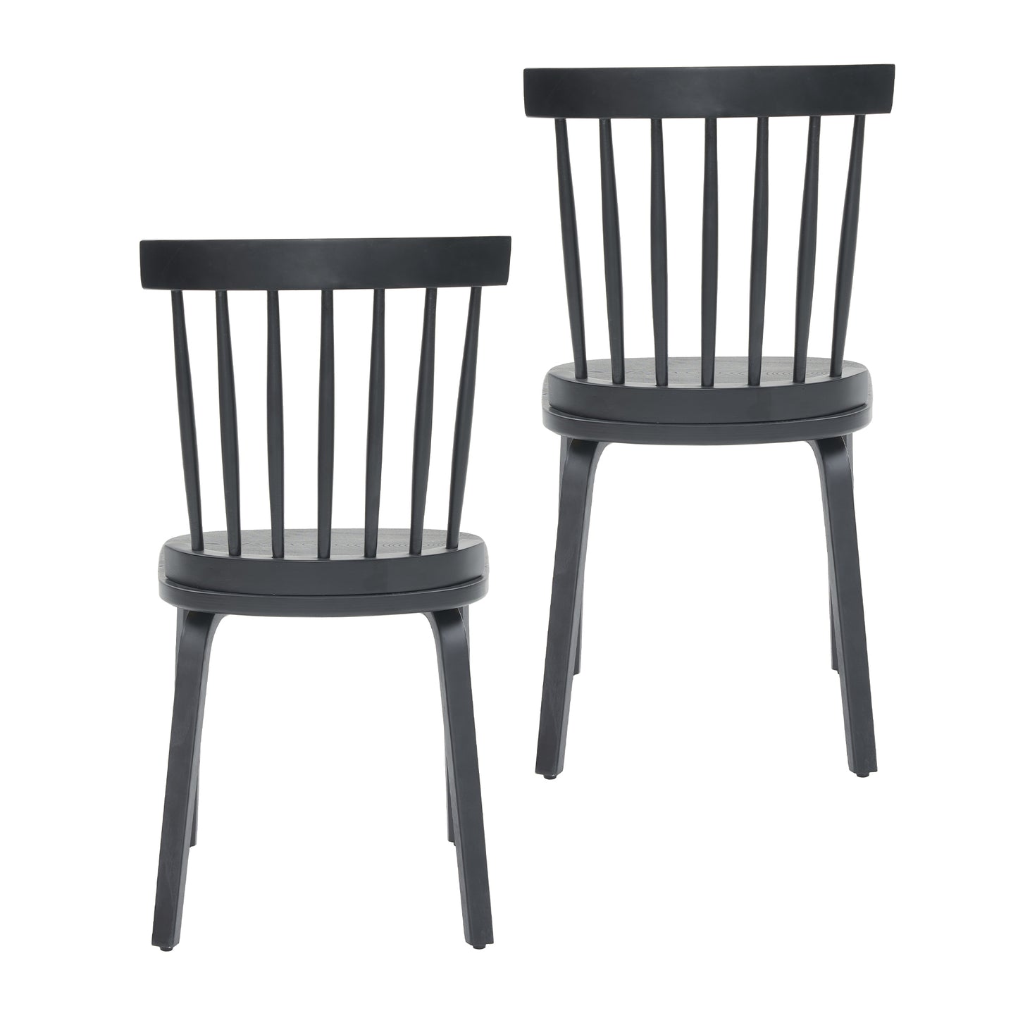 Windsor Dining Chairs Set of 2,Wood Farmhouse Spindle Back, Widen Seat, Mid-Century Modern French Country Style, for Living Room Restaurant, Black image 8