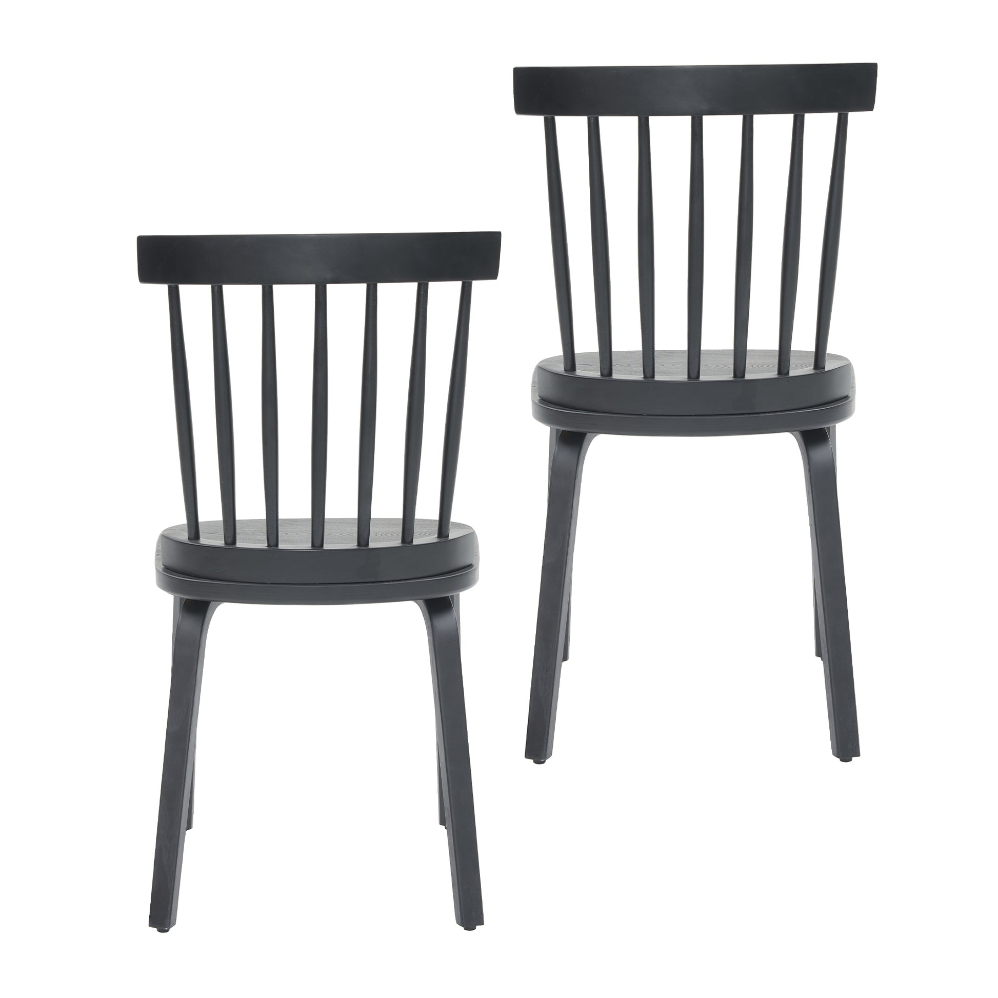 Windsor Dining Chairs Set of 2,Wood Farmhouse Spindle Back, Widen Seat, Mid-Century Modern French Country Style, for Living Room Restaurant, Black image 8