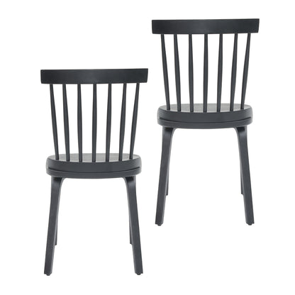 Windsor Dining Chairs Set of 2,Wood Farmhouse Spindle Back, Widen Seat, Mid-Century Modern French Country Style, for Living Room Restaurant, Black image 8