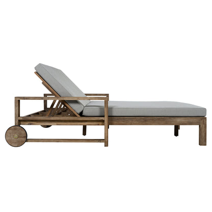 TREXM 1-Piece Farmhouse-styled Wooden Outdoor Sunbed for Ultimate Relaxation Outdoor Daybed Seating 2 People for Poolside, Garden and Backyard (Grey) image 8