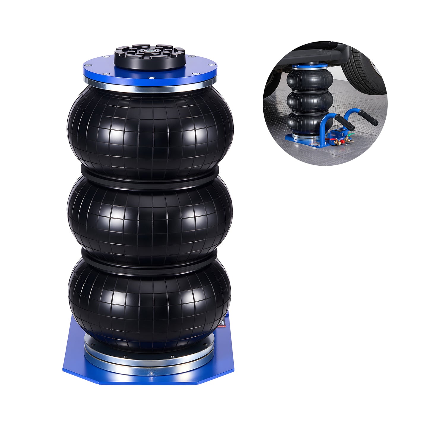 Air Jack, 3 Ton/6613 lbs Triple Bag Air Jack, Airbag with Six Steel Pipes, Lift Up to 17.7 inch/450 mm, 1-6 s Fast Lifting Pneumatic with Short Handles for Car, SUV, Pickup Truck Repair, Garage image 2