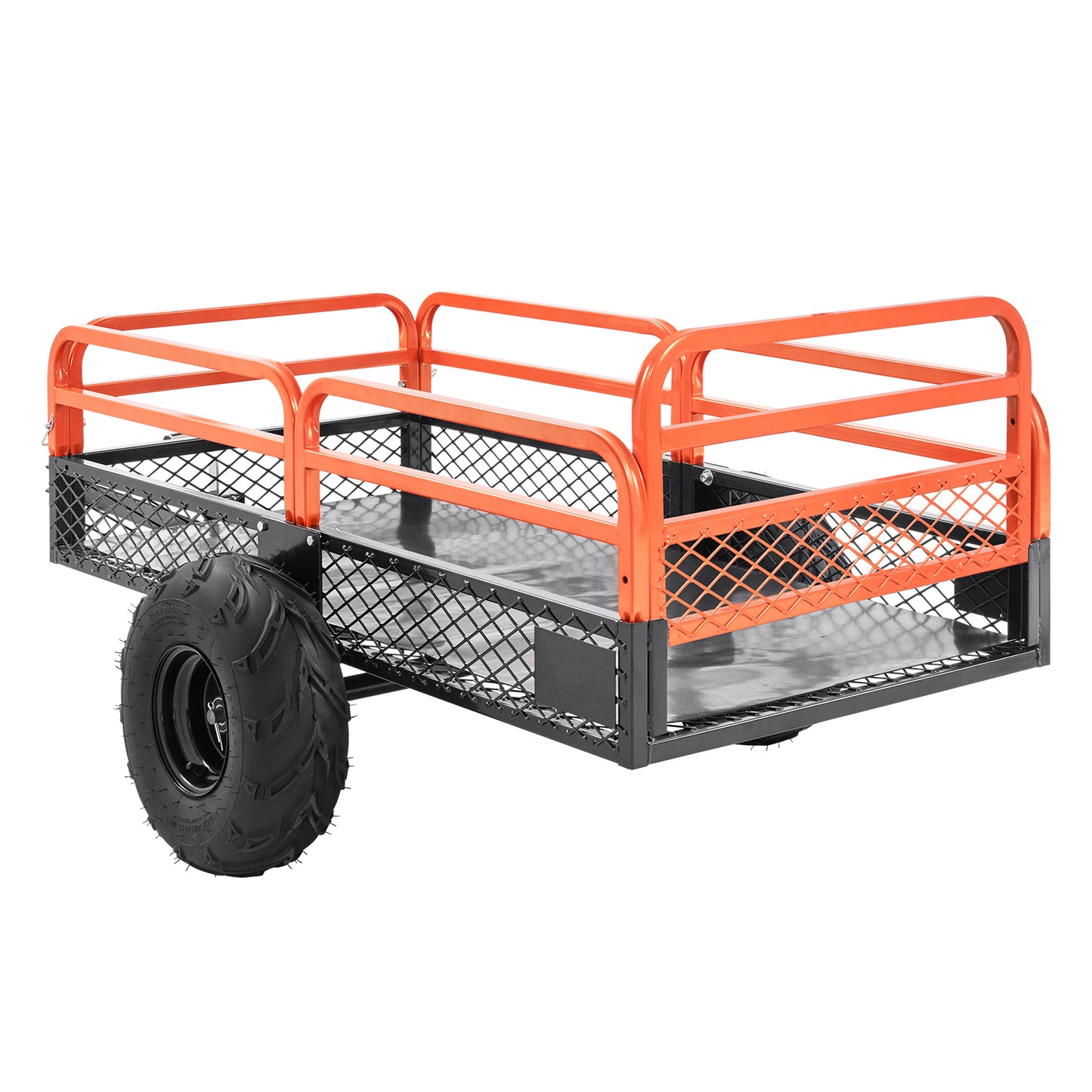 Heavy Duty Steel ATV Dump Trailer, 1500-Pound Load Capacity 15 Cubic Feet, Tow Behind Dump Cart Garden Trailer, with Removable Sides and 2 Tires, for Mowers, Tractors, ATV, UTV image 5