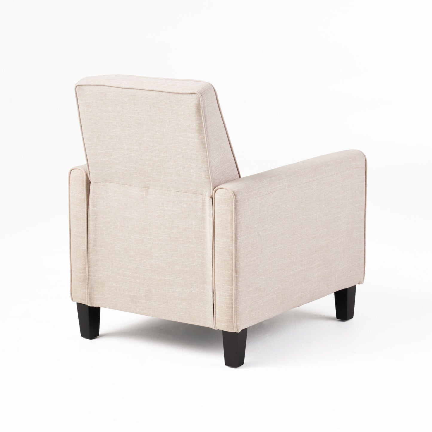 27.5" Push Back Recliner Chair Upholstered Recliner Armchair with Solid Beech Wood Legs for Living Room and Bedroom(Old SKU:52422.00FLBEI), Light Beige image 12