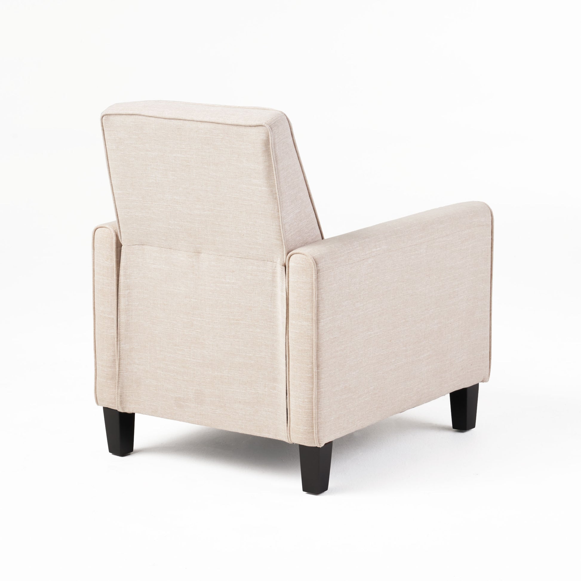 27.5" Push Back Recliner Chair Upholstered Recliner Armchair with Solid Beech Wood Legs for Living Room and Bedroom(Old SKU:52422.00FLBEI), Light Beige image 12