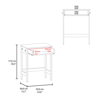Computer Desk, 1 Drawer, 4 Legs, Natural Oak image 9