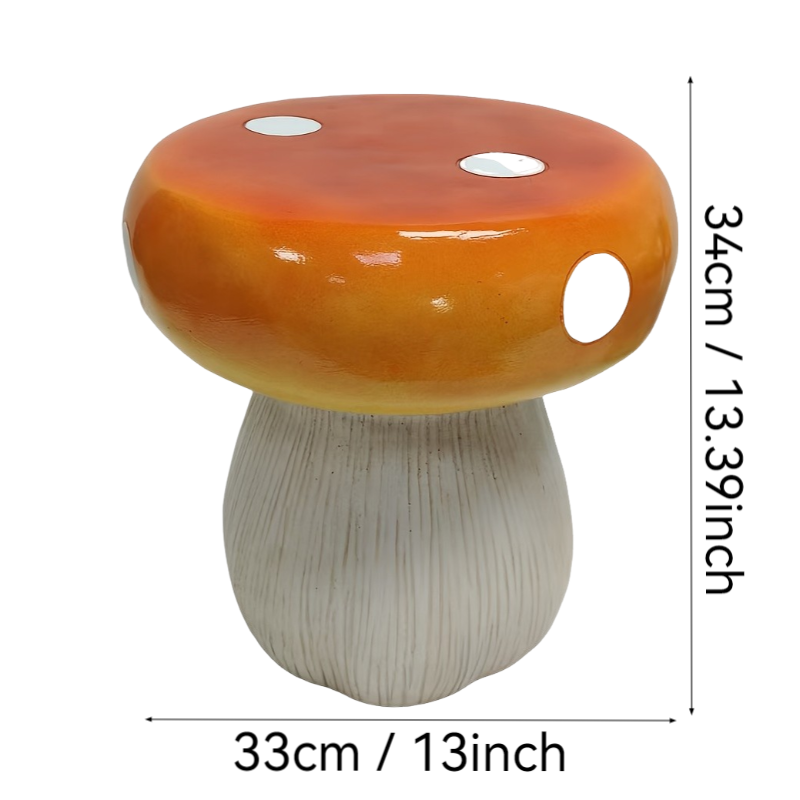 Mushroom Model Statue Stool, Outdoor Garden Resin Stool, 13.8-inch Oversized Forest Base Mushroom Model Stool, Courtyard Lawn Courtyard Summer Decoration Indoor Stool, Multi-purpose And Innovative Gar image 4