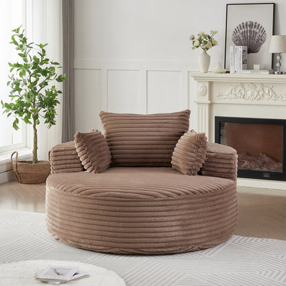 55'L Corduroy Sponge single sofa,No Assembly Required,Fluffy Modern Sleeper Chair for Living room, Bedroom, Lounge and Projection Room(Not a swivel chair.) image 7
