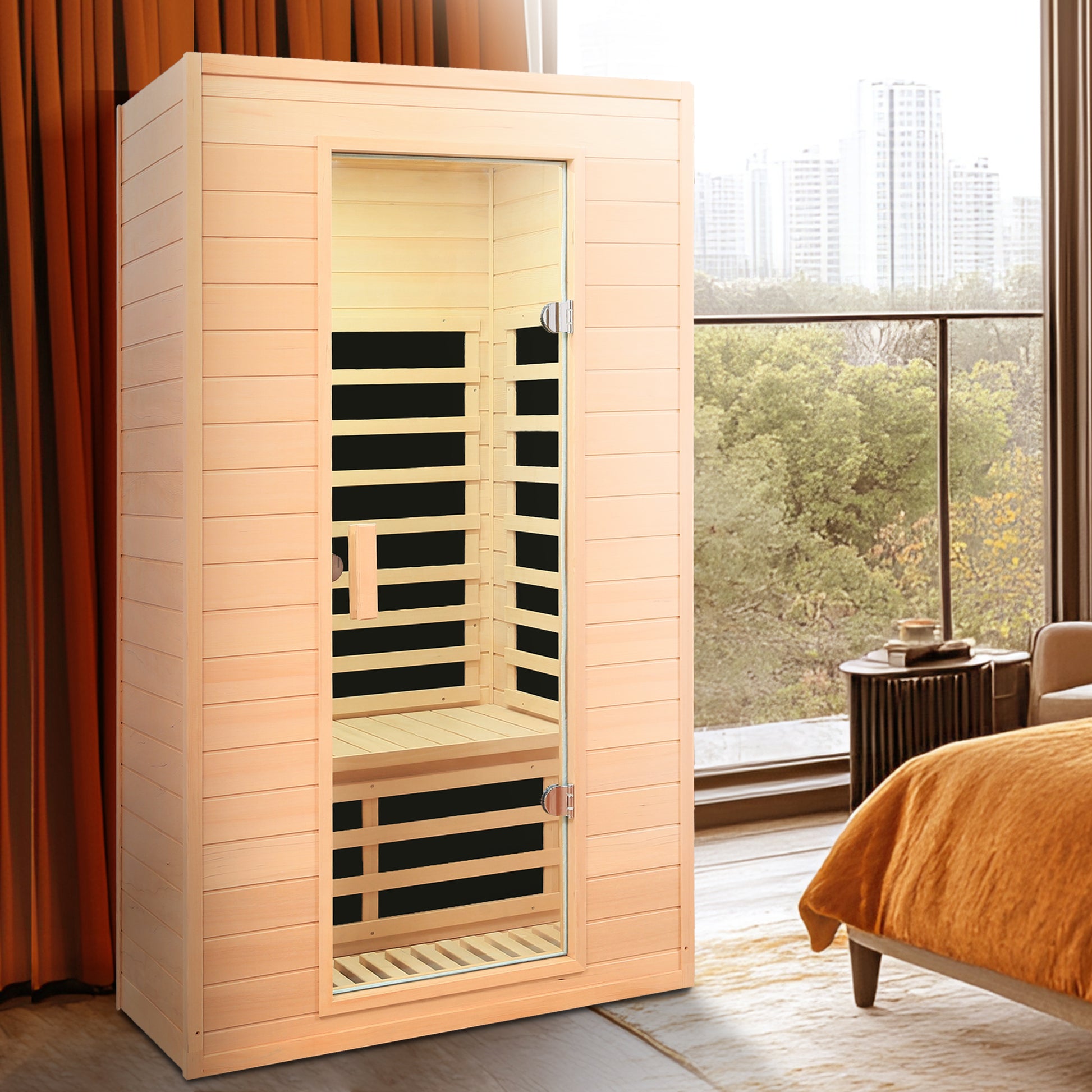 Hemlock Two-person far infrared roof embedded indoor sauna room image 6