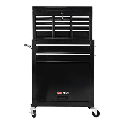 High Capacity Rolling Tool Chest with Wheels and Drawers, 8-Drawer Tool Storage Cabinet--BLACK image 2