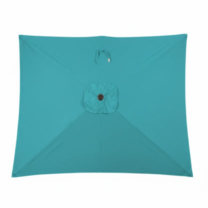6.5 x 10 ft Turquoise Rectangular Patio Umbrella with Crank, Tilt, Polyester UV-Resistant Canopy for Pool, Backyard & Patio (Without base) image 11