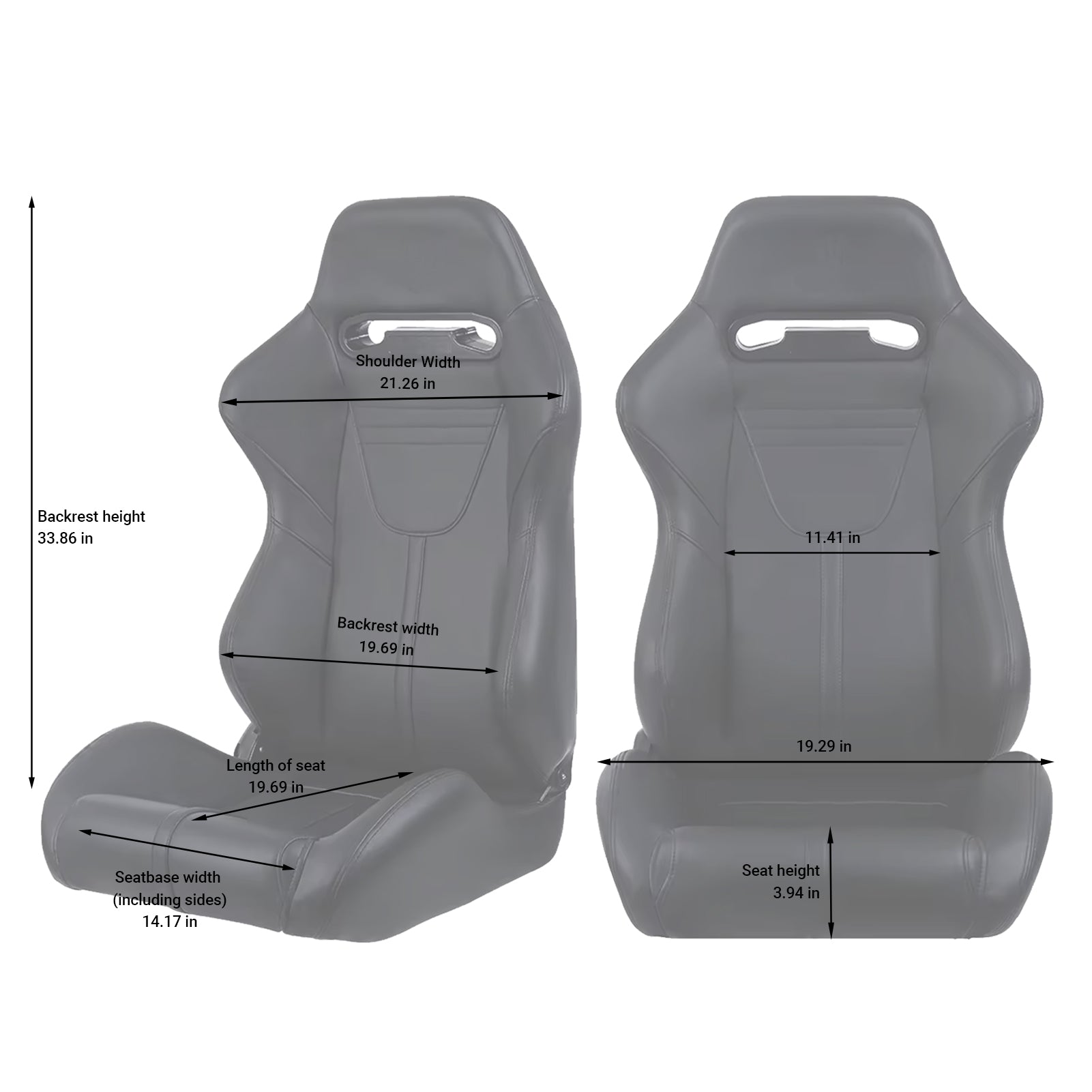 2PC Universal Racing Seats Stitch PVC Leather Reclinable Carbon Look Leather With Adjustor Slider(Not Including Seat Bracket) 1 box of 2 pieces 8010 new image 4