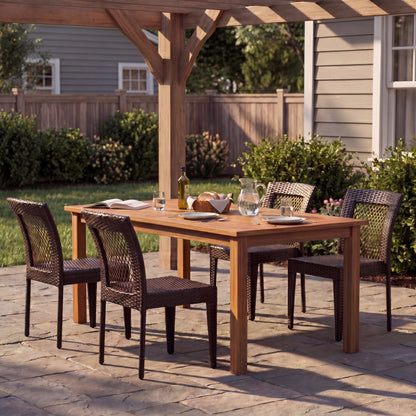 Outdoor Dining Chairs Set of 4, Stackable Chairs with UV-Resistant PE Rattan and Steel Frame, for Patio, Garden, Balcony, Supports 400lbs image 1