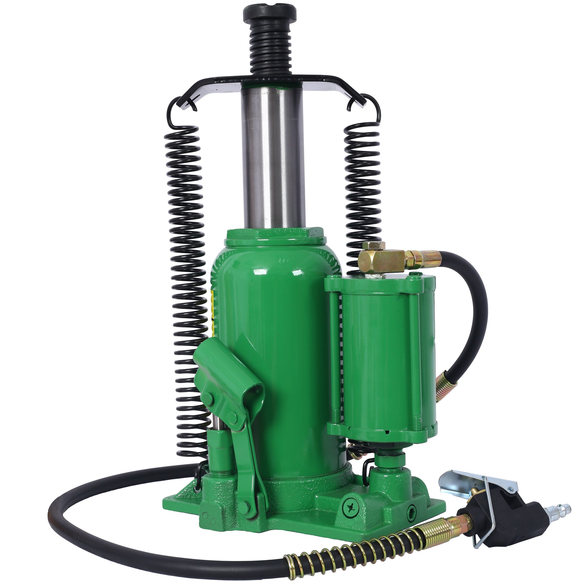 Air Hydraulic Bottle Jack, 20 Ton/44029 LBS All Welded Bottle Jack, 10.2-19.7 inch Lifting Range, Manual Handle and Air Pump, for Car, Pickup, Truck, RV, Auto Repair, Industrial Engineering,Green image 2